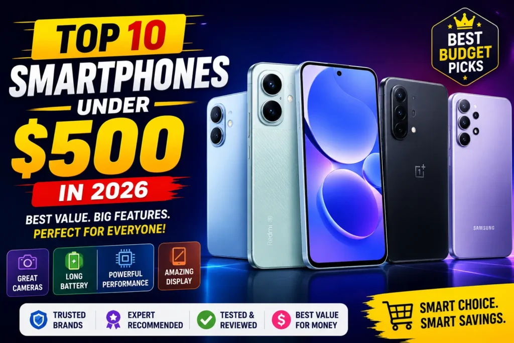 Top 10 Smartphones Under $500 in 2026